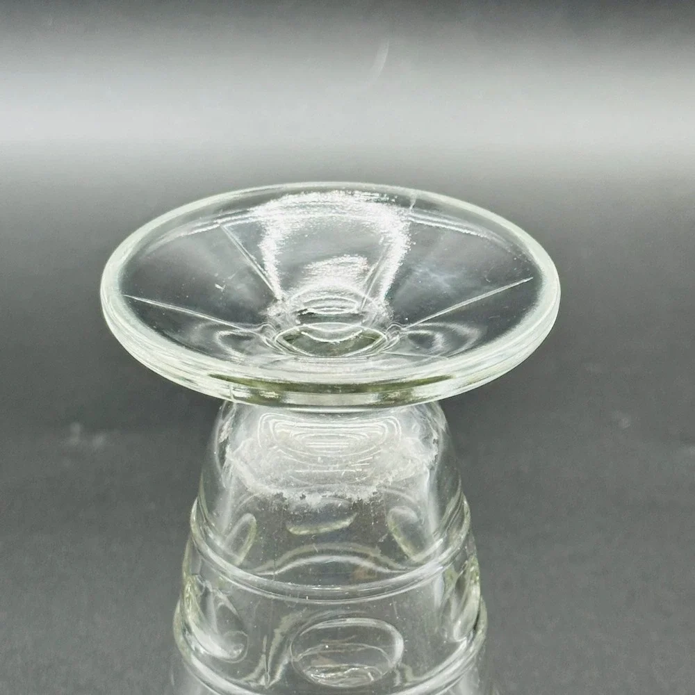 Vintage Clear Pressed Glass Footed Bud Vase Scalloped‎ Rim 7